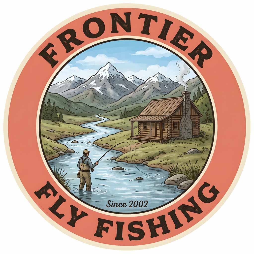 Frontier Fly Fishing Round Stickers Stream