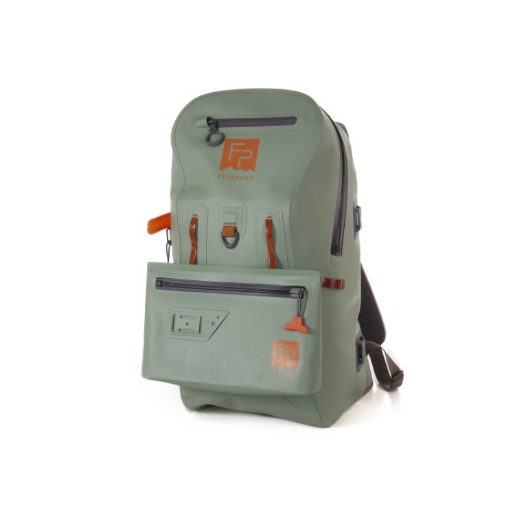 Fishpond Thunderhead waterproof backpack with thunderhead waterproof pouch attached