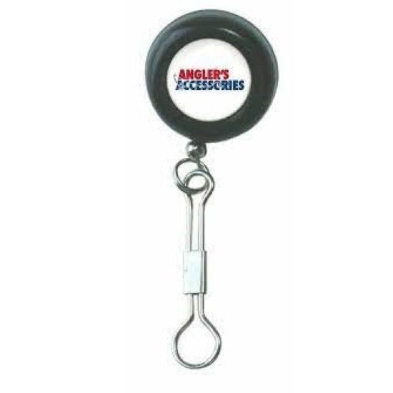 Pin On Retractor - Black - Steel Cable